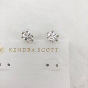 Kendra Scott Cailin White Crystal Silver Stud Earrings